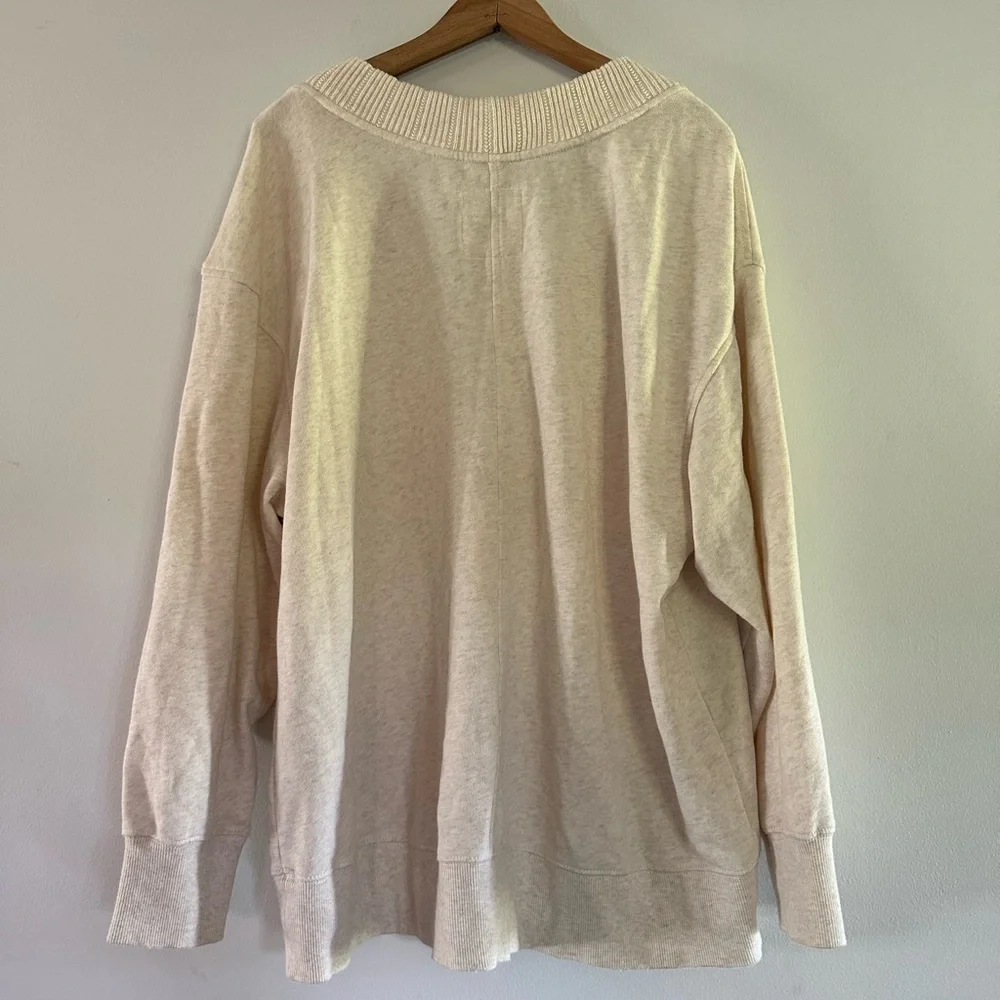 Aerie Soft Cream V-Neck Pullover - Picture 3 of 9